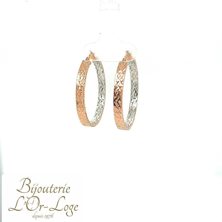ANNEAUX OR ROSE 32MM