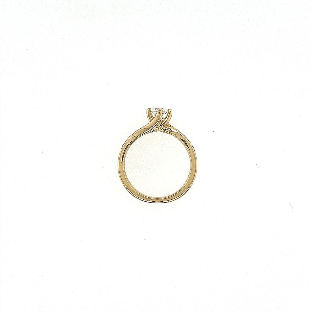 BAGUE TWIST OR 10KT, DIAM.LAB.0.50CT