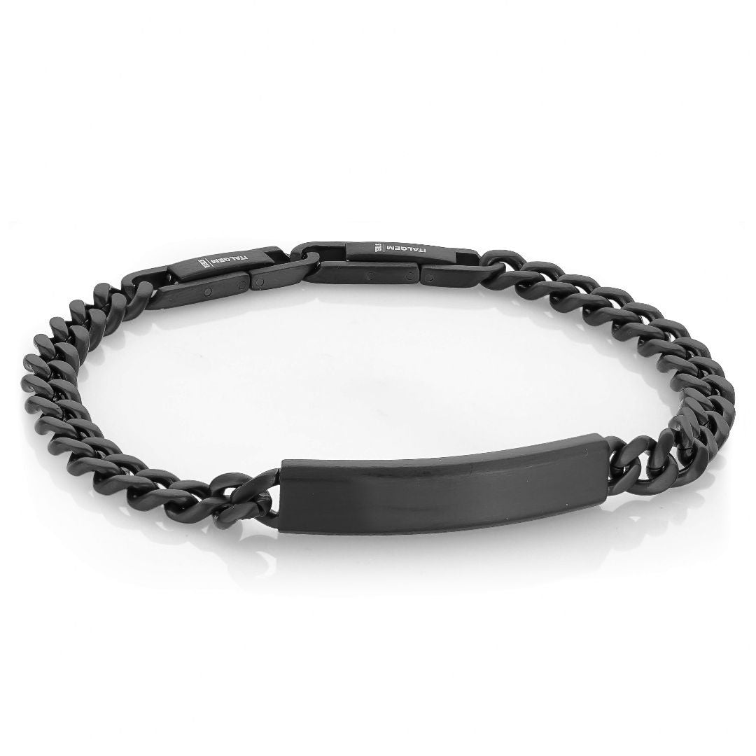 BRACELET CURB MATTE NOIR 7MM  8'' EXT