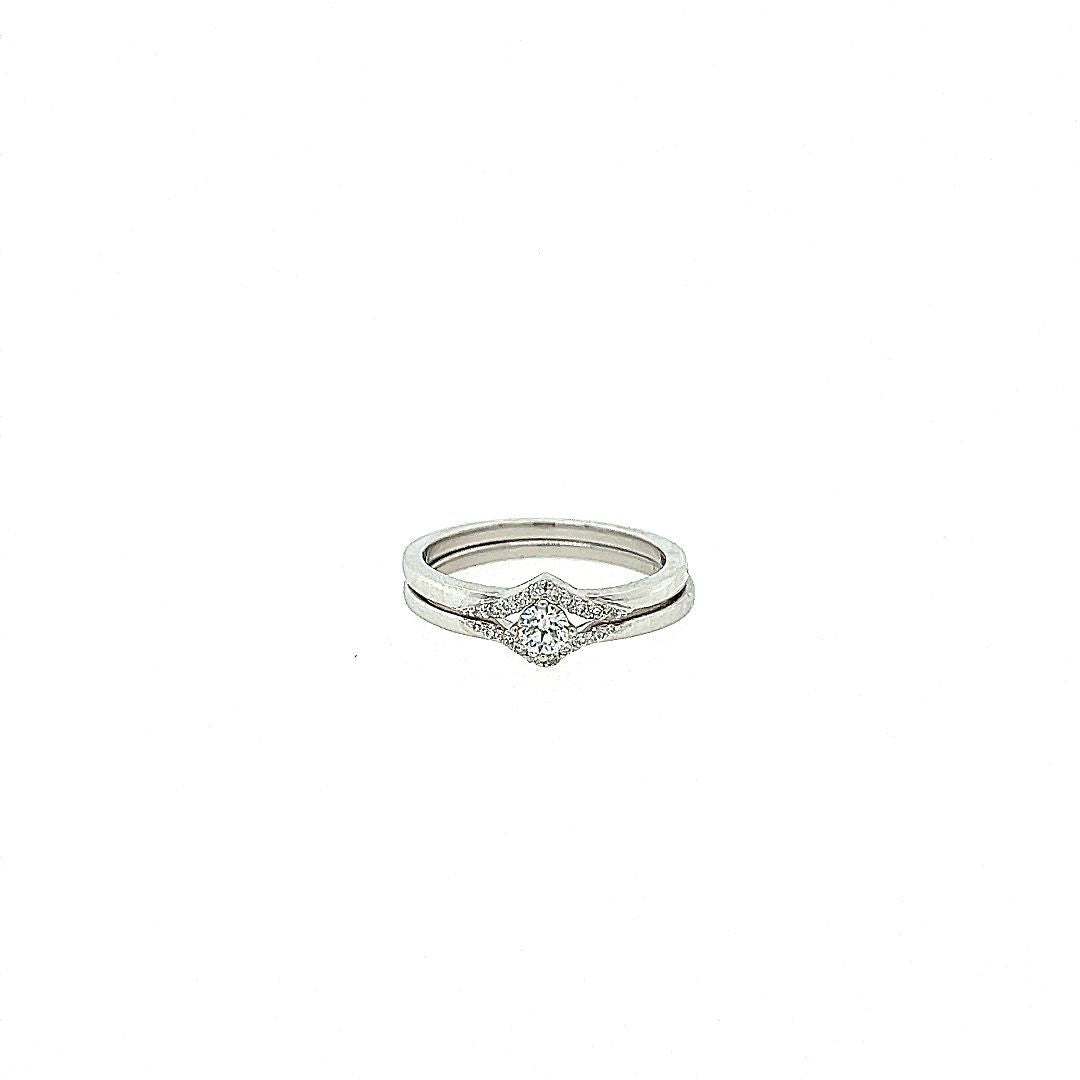 BAGUE OR BLANC 10KT, DIAM.CAN.20CT