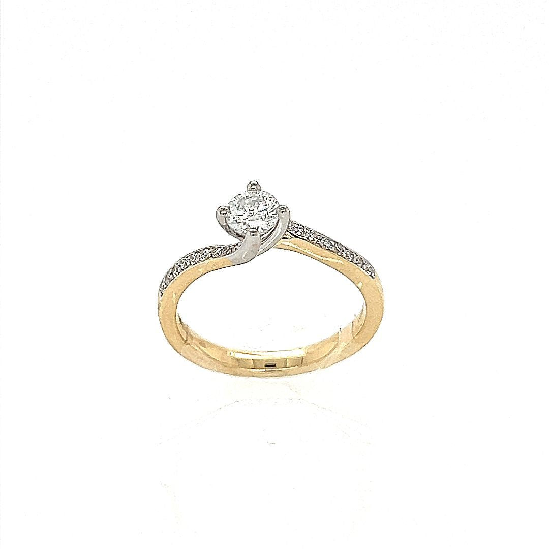 BAGUE TWIST JAUNE 14KT,BLOSSOM 0.50CT