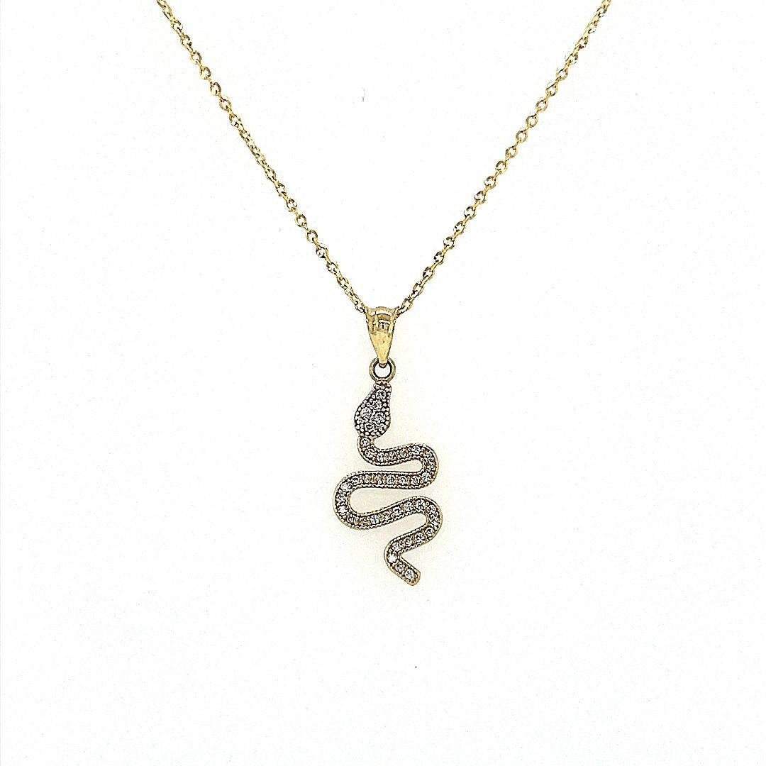 PENDENTIF SERPENT OR JAUNE 10KT