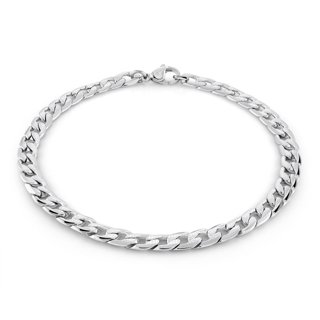 BRACELET CURB ARGENT DIAMOND CUT