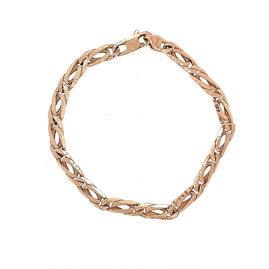 BRACELET OR ROSE DOUBLE PAVÉ, 8''