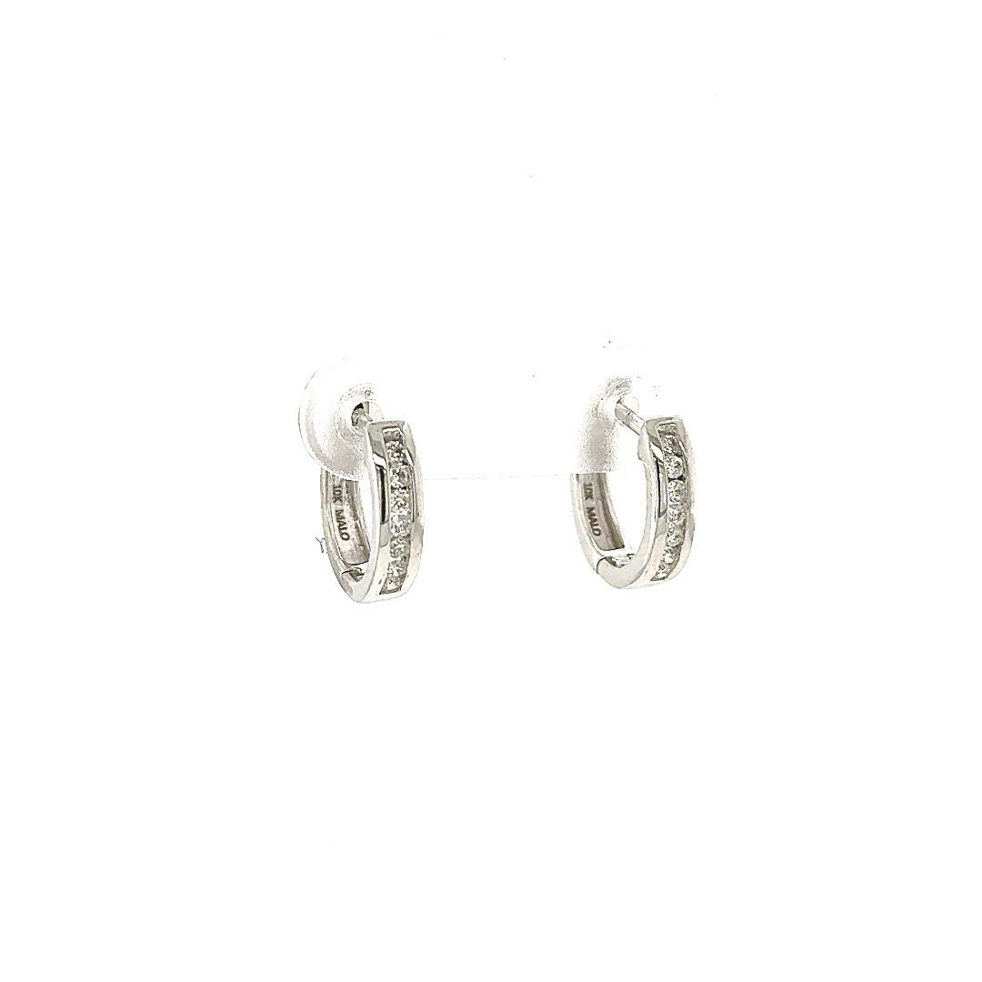 ANNEAUX OR BLANC 10KT, DIAM.015CT