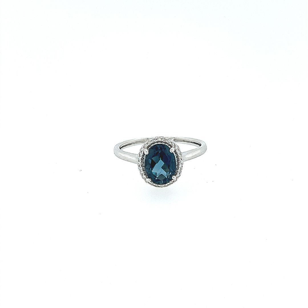 BAGUE LONDON BLUE, DIAM.08CT, 10KT